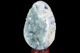 Crystal Filled Celestine (Celestite) Egg Geode - Madagascar #98818-2